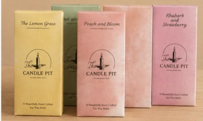 Wax Melts - Candle pit box of 10 wax melt. Fragrances lime and basil, Rhubarb and strawberry , peach and bloom, the lemon grove, frankincense and myrrh