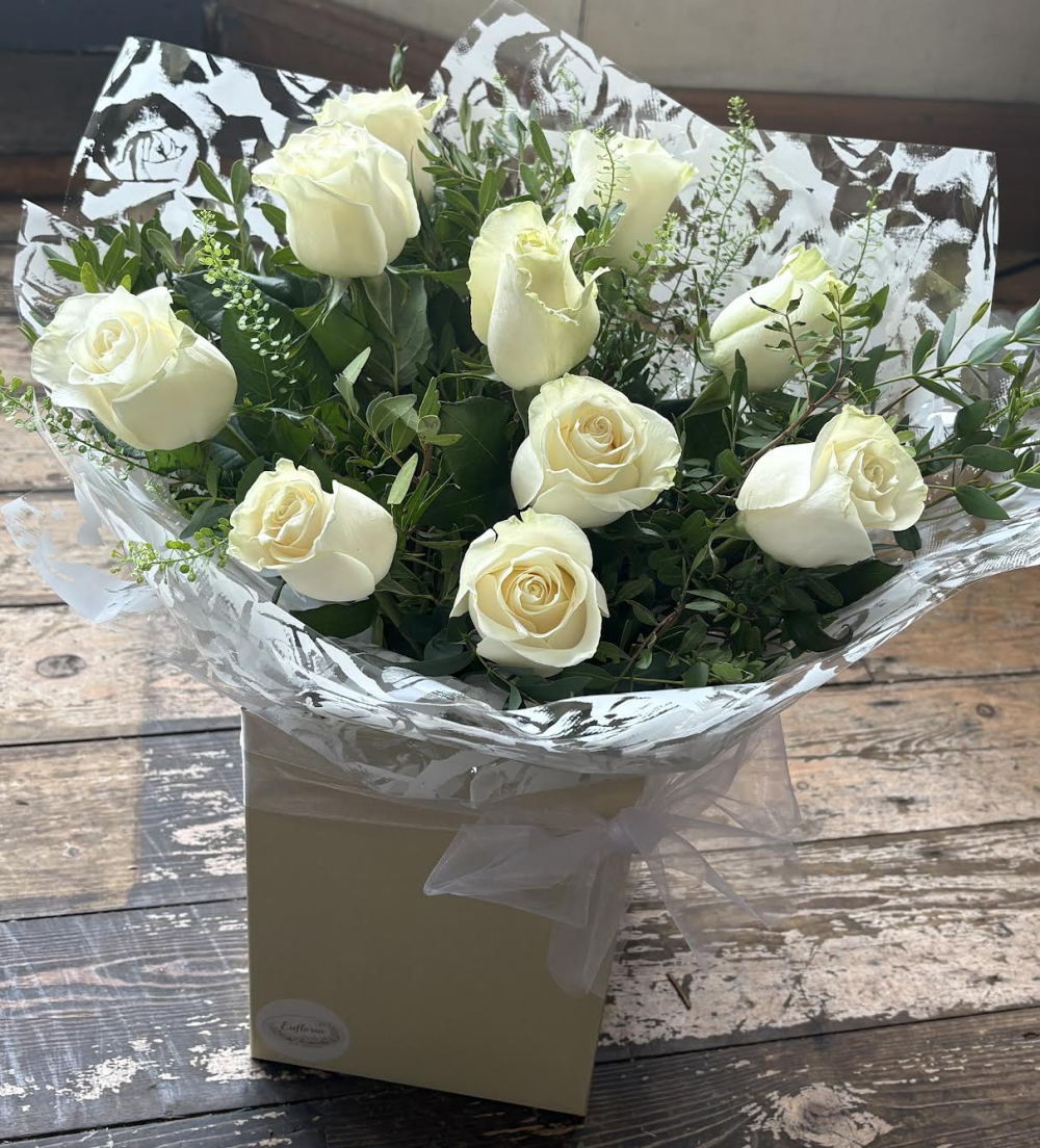 Large Headed Roses - White