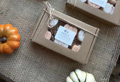 Pumpkin Pie Wax Melts - A box of 6 pumpkin pie wax melts. Beautifully presented in a presentation box.